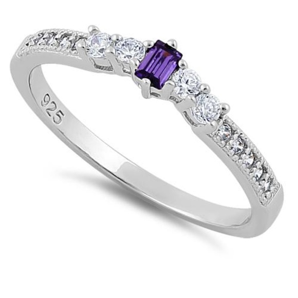 Jewelry - Sterling Silver Amethyst CZ Ring